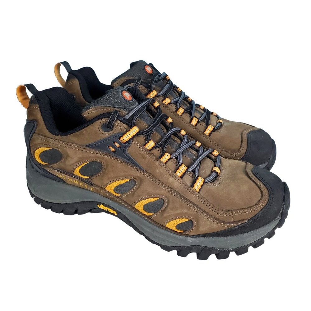 Merrell Mens Radius Vibram Shoes Size 7.5 Brown Lace Up Hiking Sneakers